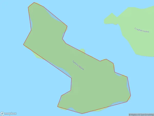 Tommy Island, Southland Polygon Area Map
