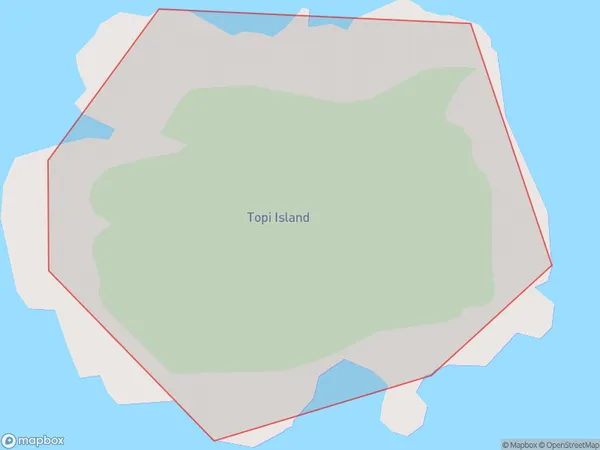 Topi Island, Southland Polygon Area Map