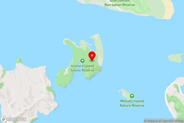 Uretara Island,Bay of Plenty Area Map