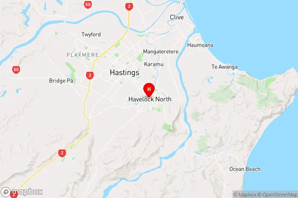 Havelock North,Hawke's Bay Region Map