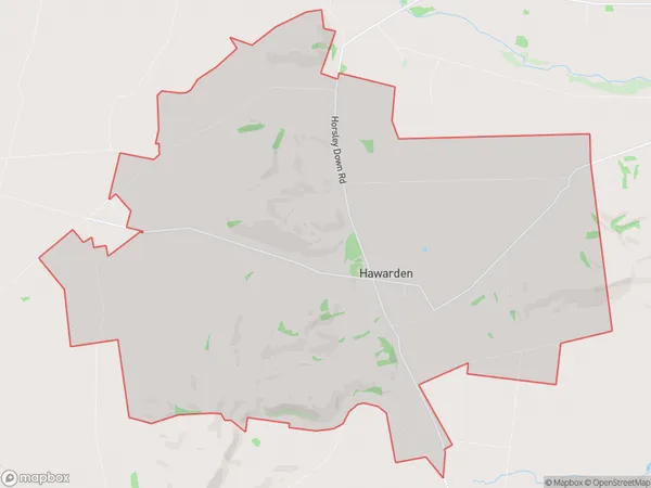 Hawarden, Canterbury Polygon Area Map