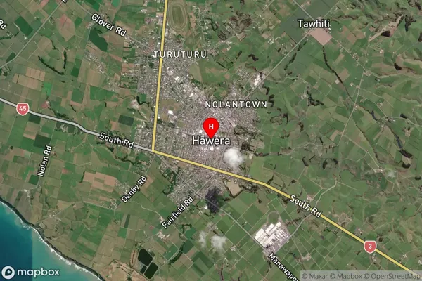 Hawera,Taranaki Satellite Map