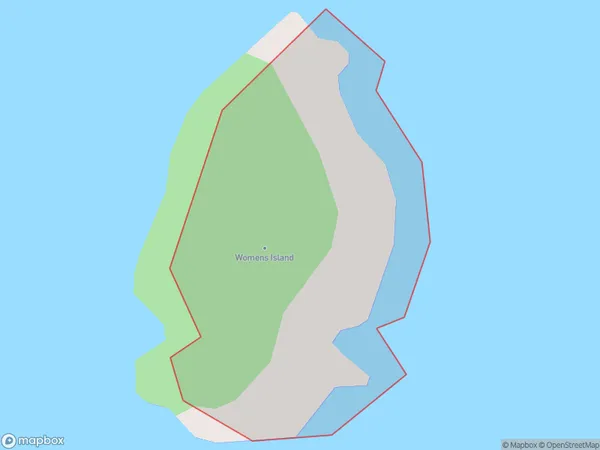 Womens Island, Southland Polygon Area Map