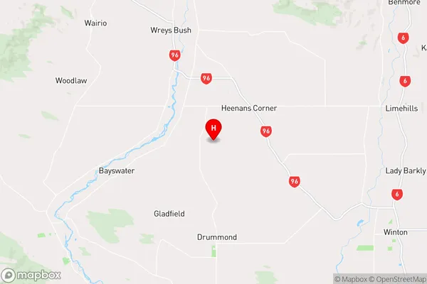 Heddon Bush,Southland Region Map