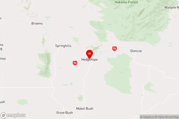 Hedgehope,Southland Region Map