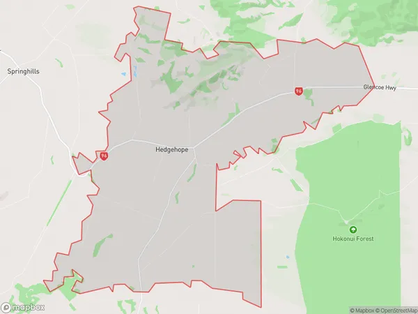 Hedgehope, Southland Polygon Area Map