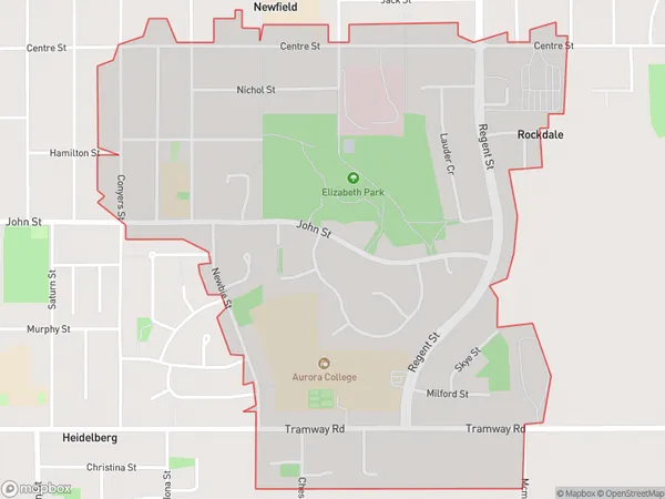 Heidelberg, Southland Polygon Area Map