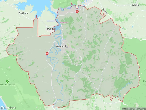 ZipCode 0875 Map for Helensville