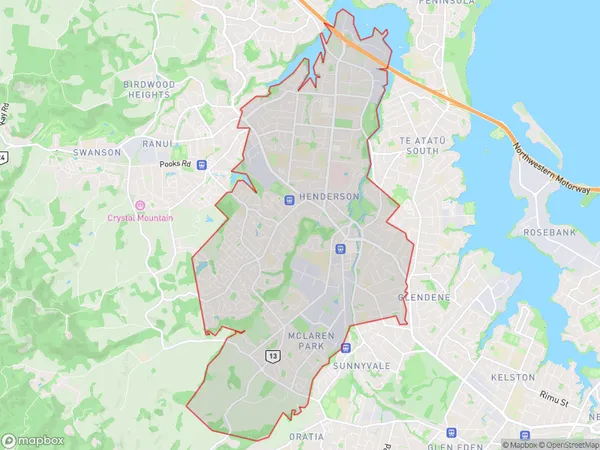 Henderson, Auckland Polygon Area Map