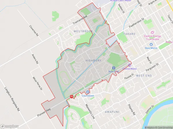 Highbury, Manawatu-Wanganui Polygon Area Map