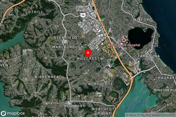 Hillcrest,Auckland Satellite Map