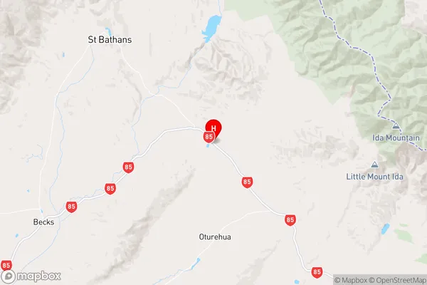 Hills Creek,Otago Region Map