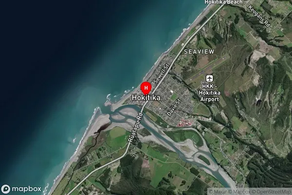 Hokitika,West Coast Satellite Map