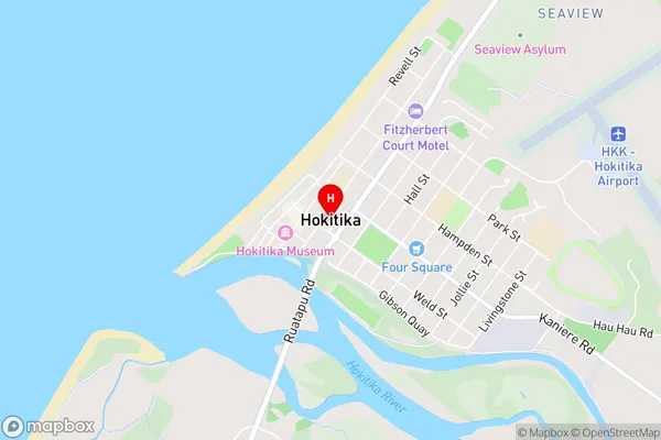 Hokitika,West Coast Area Map