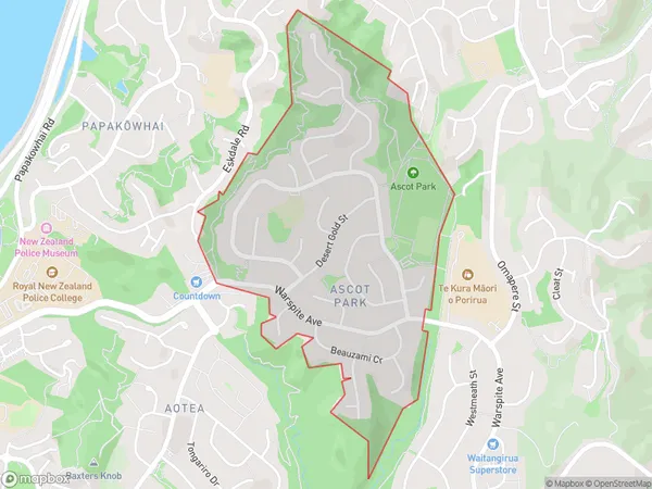 Ascot Park, Wellington Polygon Area Map