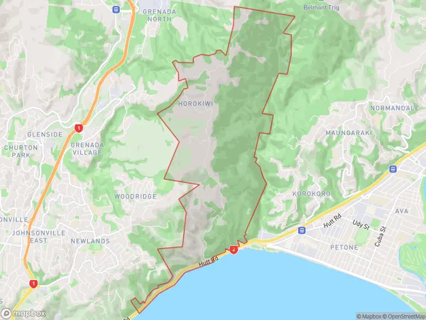 Horokiwi, Wellington Polygon Area Map