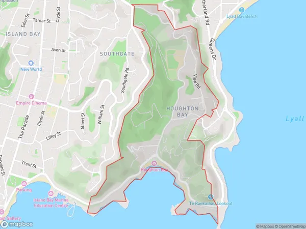 Houghton Bay, Wellington Polygon Area Map