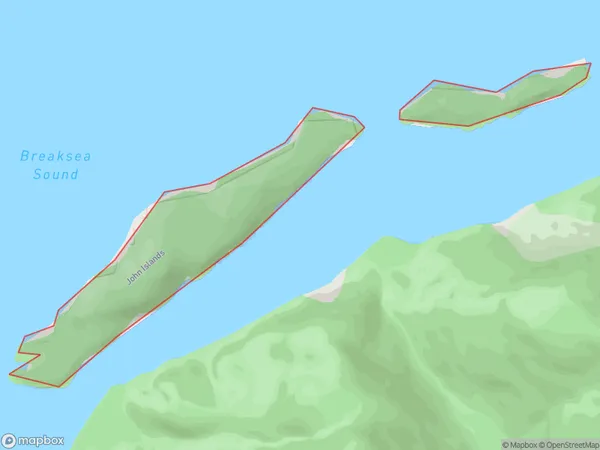John Islands, Southland Polygon Area Map