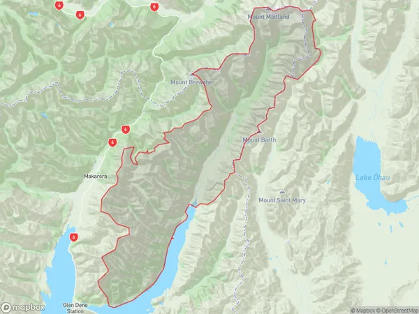 Hunter Valley, Otago Polygon Area Map