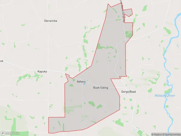 Ashers, Southland Polygon Area Map