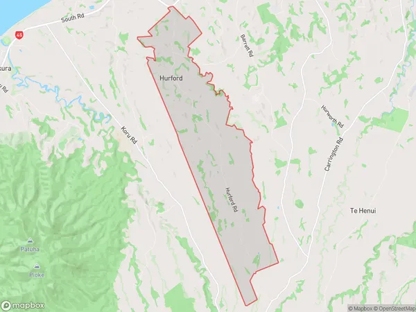 Hurford, Taranaki Polygon Area Map