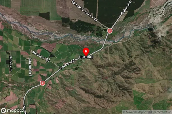 Hurunui,Canterbury Satellite Map