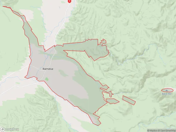 Ikamatua, West Coast Polygon Area Map