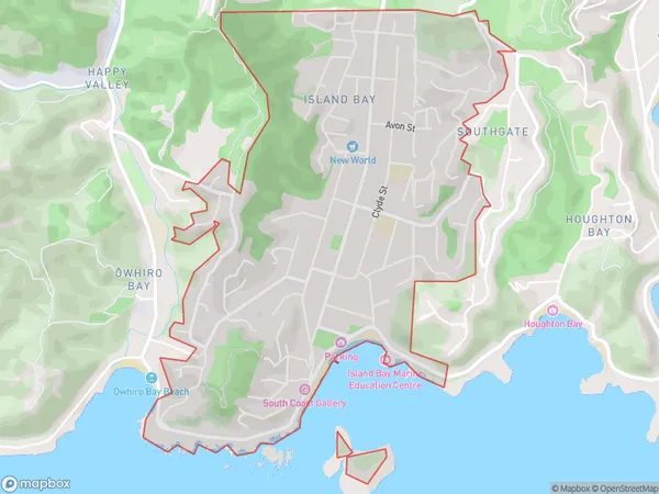 Island Bay, Wellington Polygon Area Map