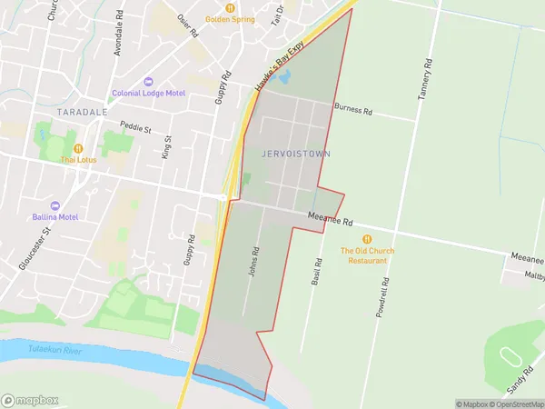 Jervoistown, Hawke's Bay Polygon Area Map