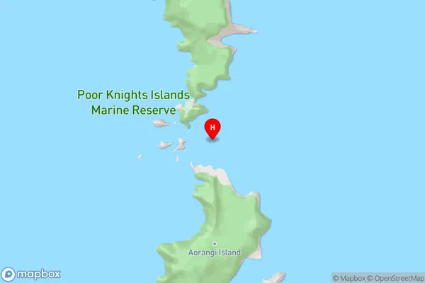 Poor Knights Islands,Northland Area Map