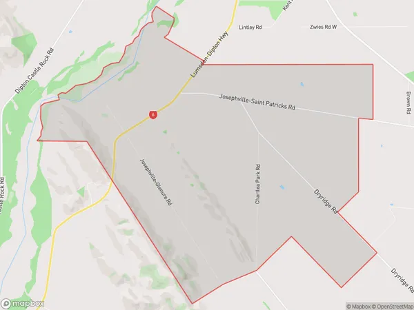 Josephville, Southland Polygon Area Map