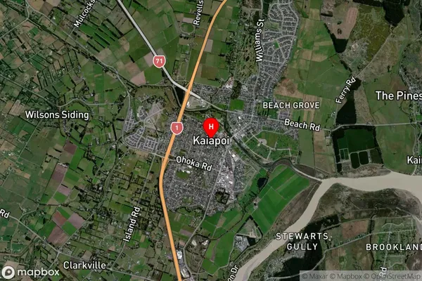 Kaiapoi,Canterbury Satellite Map