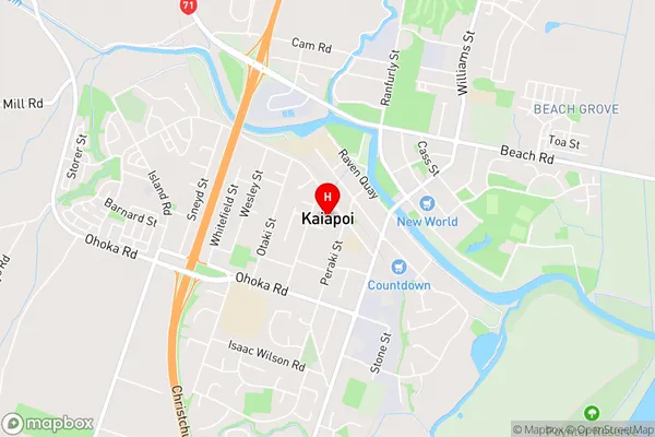 Kaiapoi,Canterbury Area Map