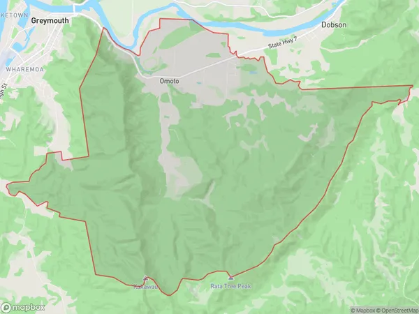 Kaiata, West Coast Polygon Area Map