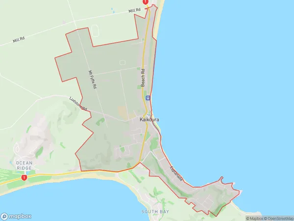 Kaikoura, Canterbury Polygon Area Map