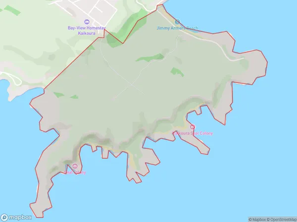 Kaikoura Peninsula, Canterbury Polygon Area Map