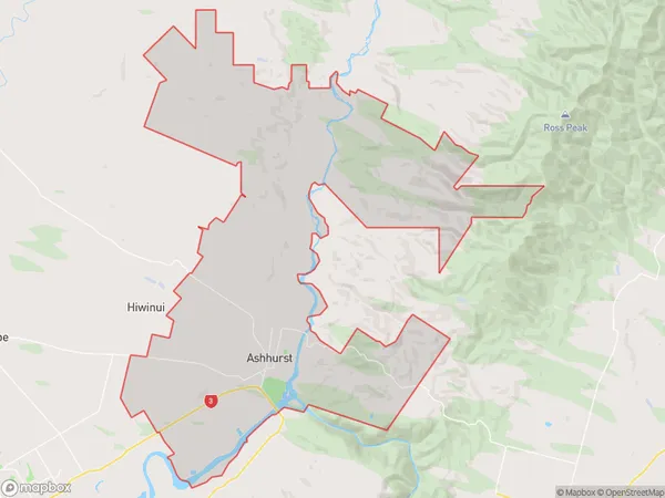 Ashhurst, Manawatu-Wanganui Polygon Area Map