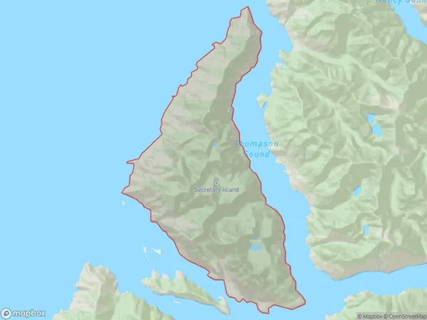 Secretary Island, Southland Polygon Area Map