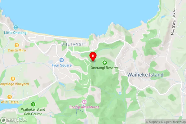 Waiheke Island,Auckland Area Map