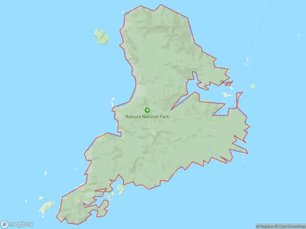 Stewart Island/Rakiura, Southland Polygon Area Map