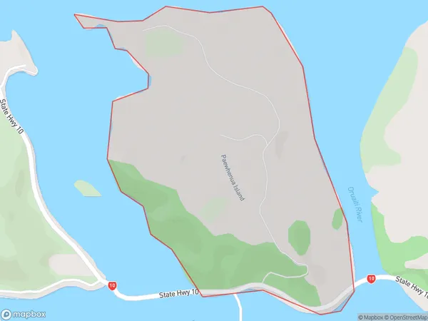 Paewhenua Island, Northland Polygon Area Map