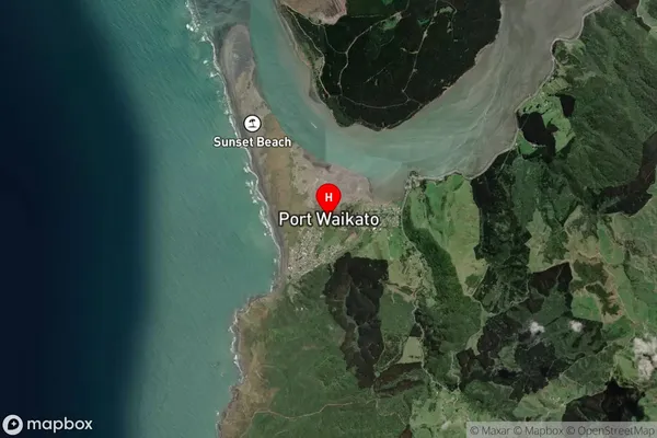 Port Waikato,Waikato Satellite Map