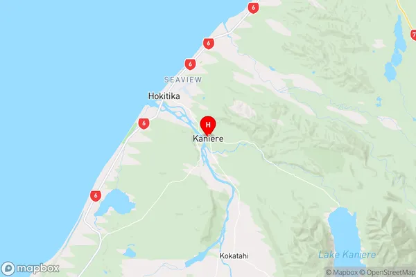 Kaniere,West Coast Region Map