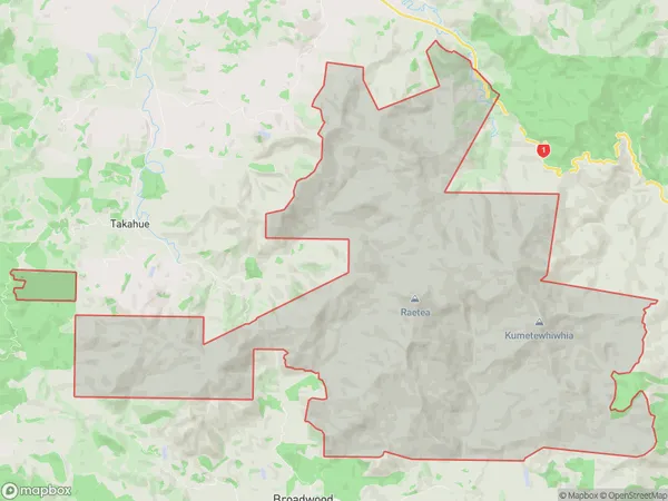 Raetea Forest, Northland Polygon Area Map