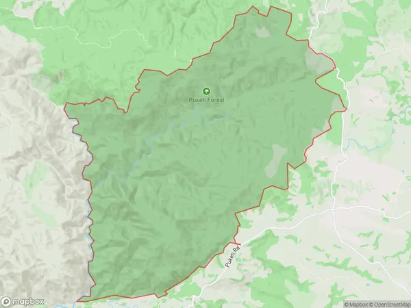 Puketi Forest,  Polygon Area Map