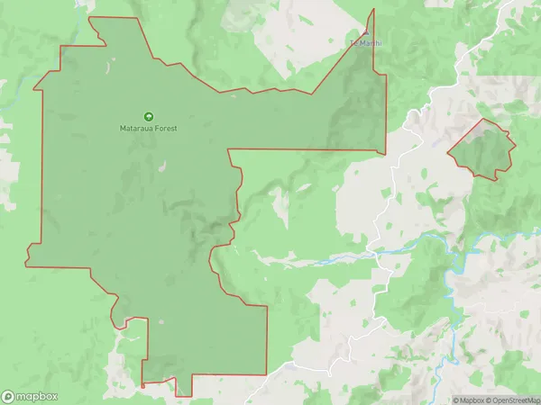 Mataraua Forest, Northland Polygon Area Map