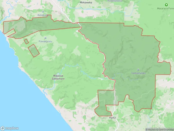 Waipoua Forest, Northland Polygon Area Map