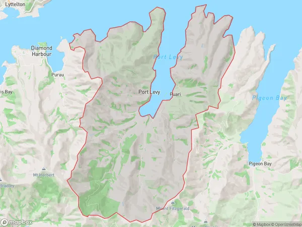 Port Levy, Canterbury Polygon Area Map