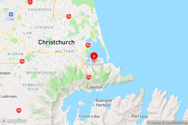 Mount Pleasant,Canterbury Region Map