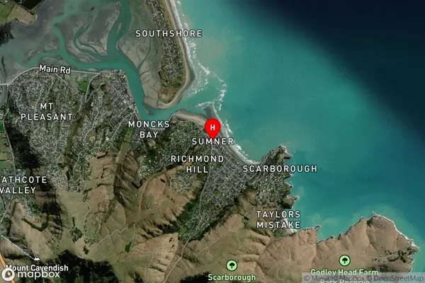 Sumner,Canterbury Satellite Map